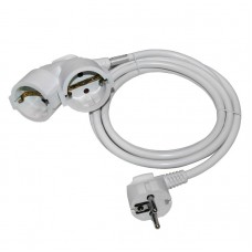 Προέκταση Σούκο 1 Φις Αρσενικό και 2 Φις Θηλυκά 3x1.5mm 2m Λευκό 15-31515220